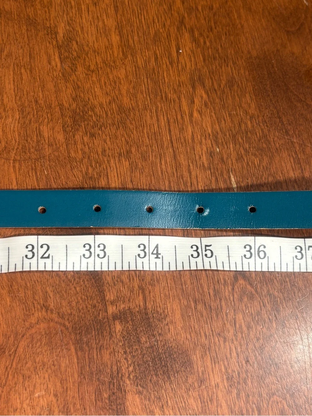 Vintage Blue Leather Belt